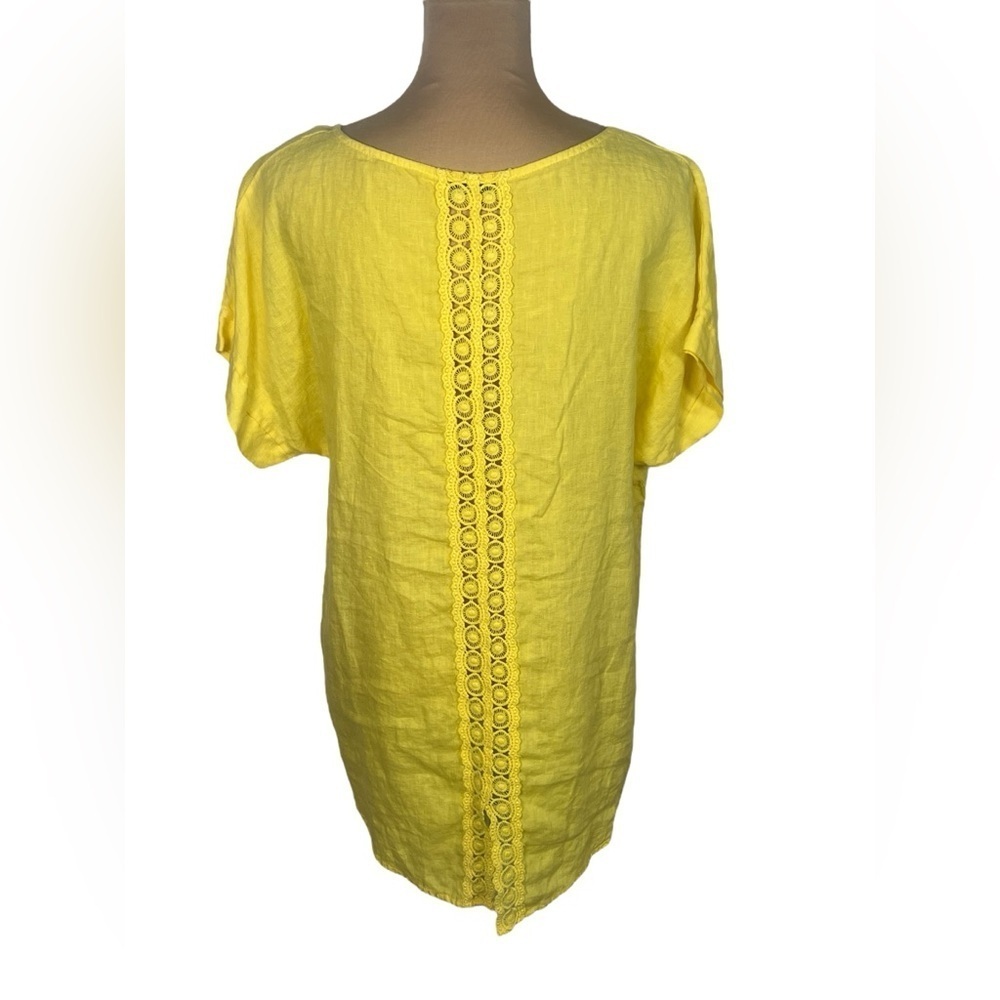 Terzo Millennio Italian Linen Top Yellow Tunic Size Medium